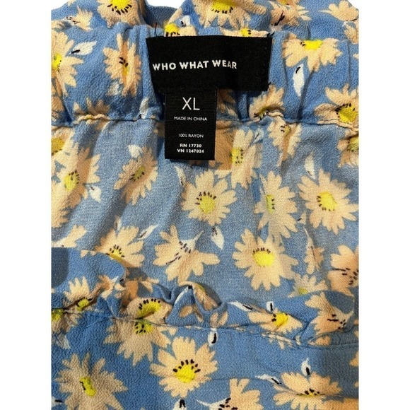 Who What Wear Blue Daisy Print Skirt Women's Size XL (No Belt) - Picture 8 of 12